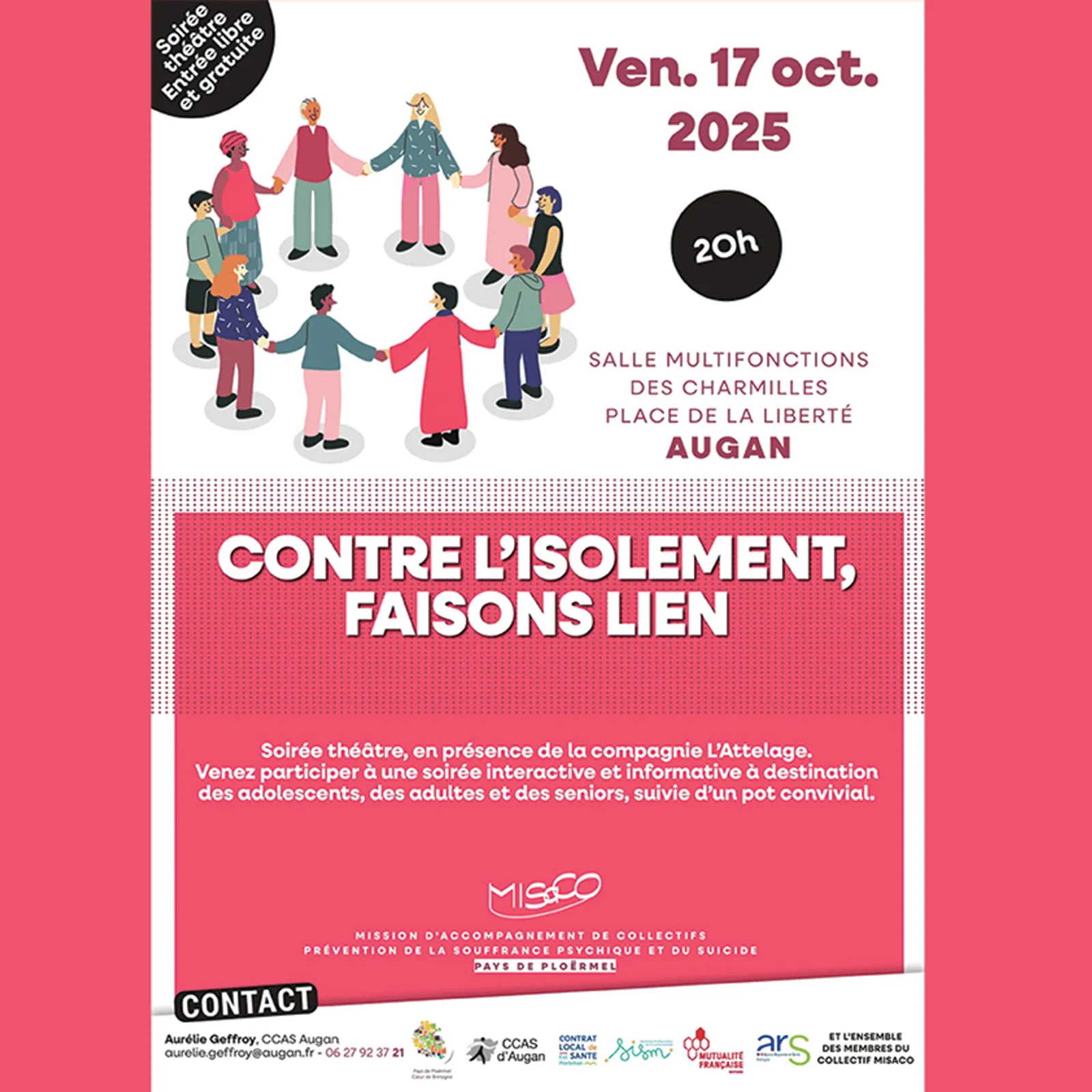 LE TIMBRE DU COIN 2025 => [INTW] CCAS d'Augan : Soirée Théâtre-Débat CONTRE L'ISOLEMENT, FAISONS LIEN ! 17/10/2025 - AUGAN