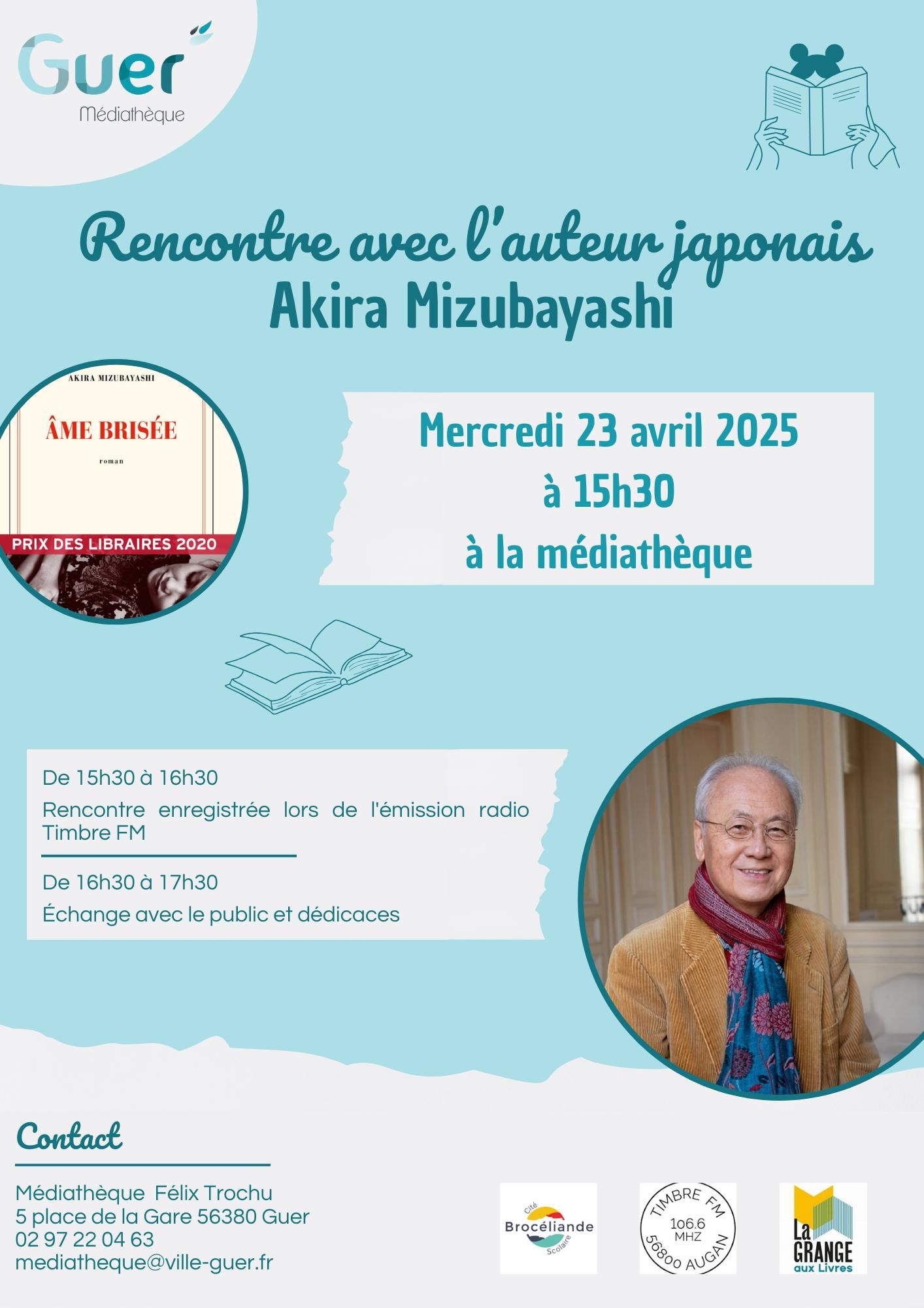 TIENS, VOILÀ DU BOUQUIN => Hors les murs ! Rencontre avec AKIRA MIZUBAYASHI à la médiathèque de GUER !