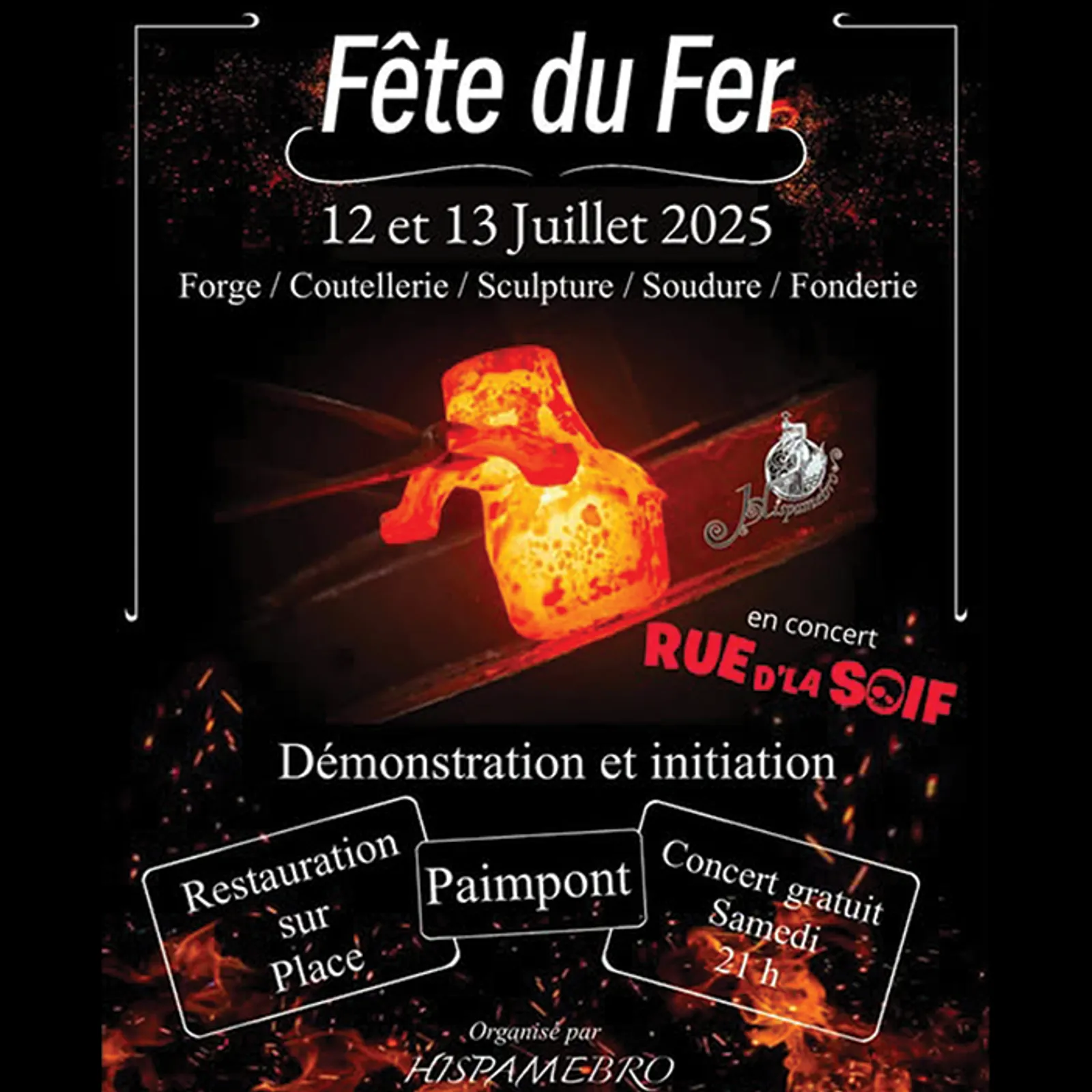 LE TIMBRE DU COIN 2025 => [INTW] 25ème FÊTE DU FER à PAIMPONT - les 12 et 13/07/2025 : rencontre internationale des techniques artisanales de la forge et de la métallurgie - HISPAMEBRO