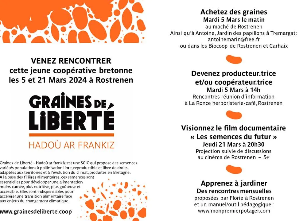 Rencontres autour des semences et de leur production avec la coop Graines de Liberté à Rostrenen