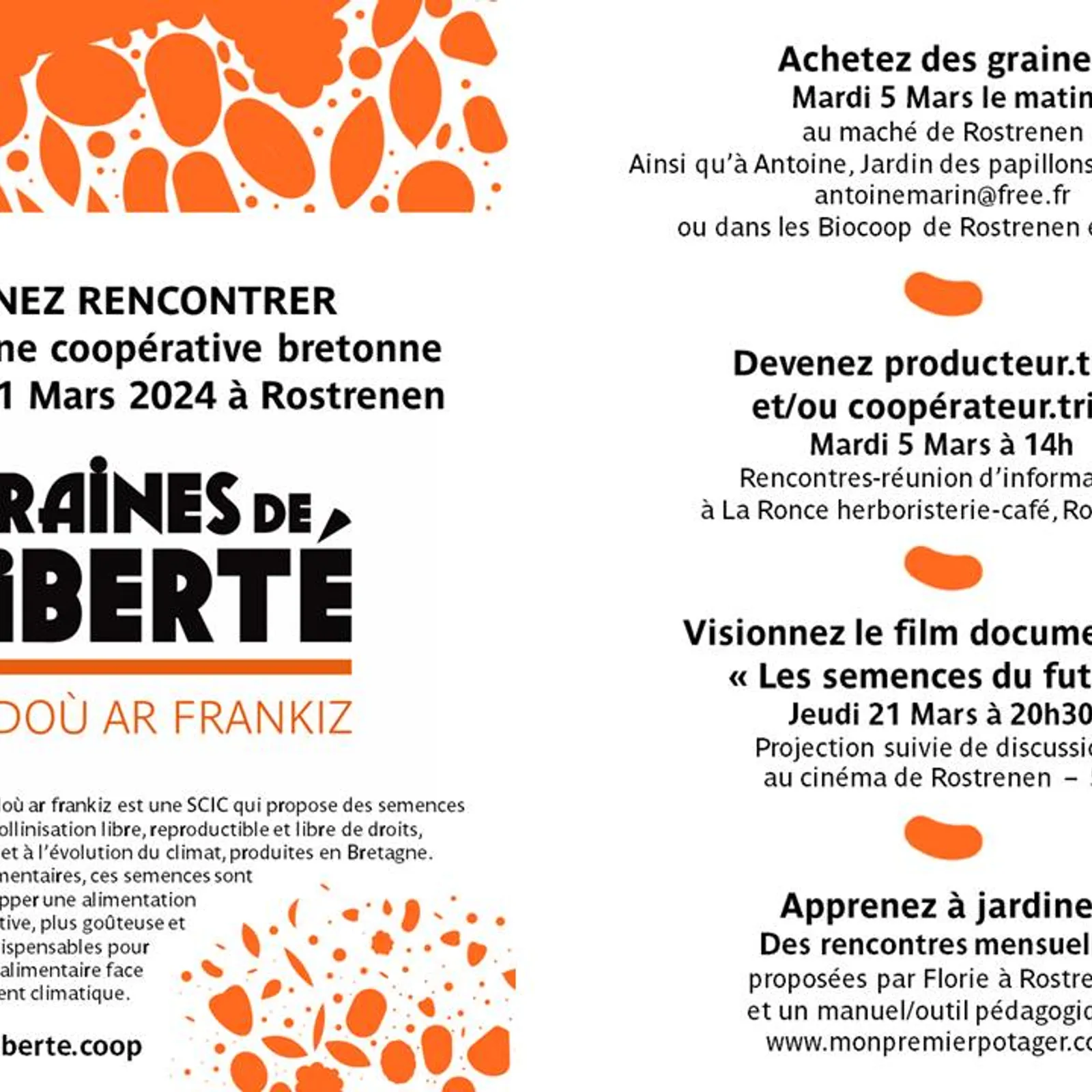 Rencontres autour des semences et de leur production avec la coop Graines de Liberté à Rostrenen