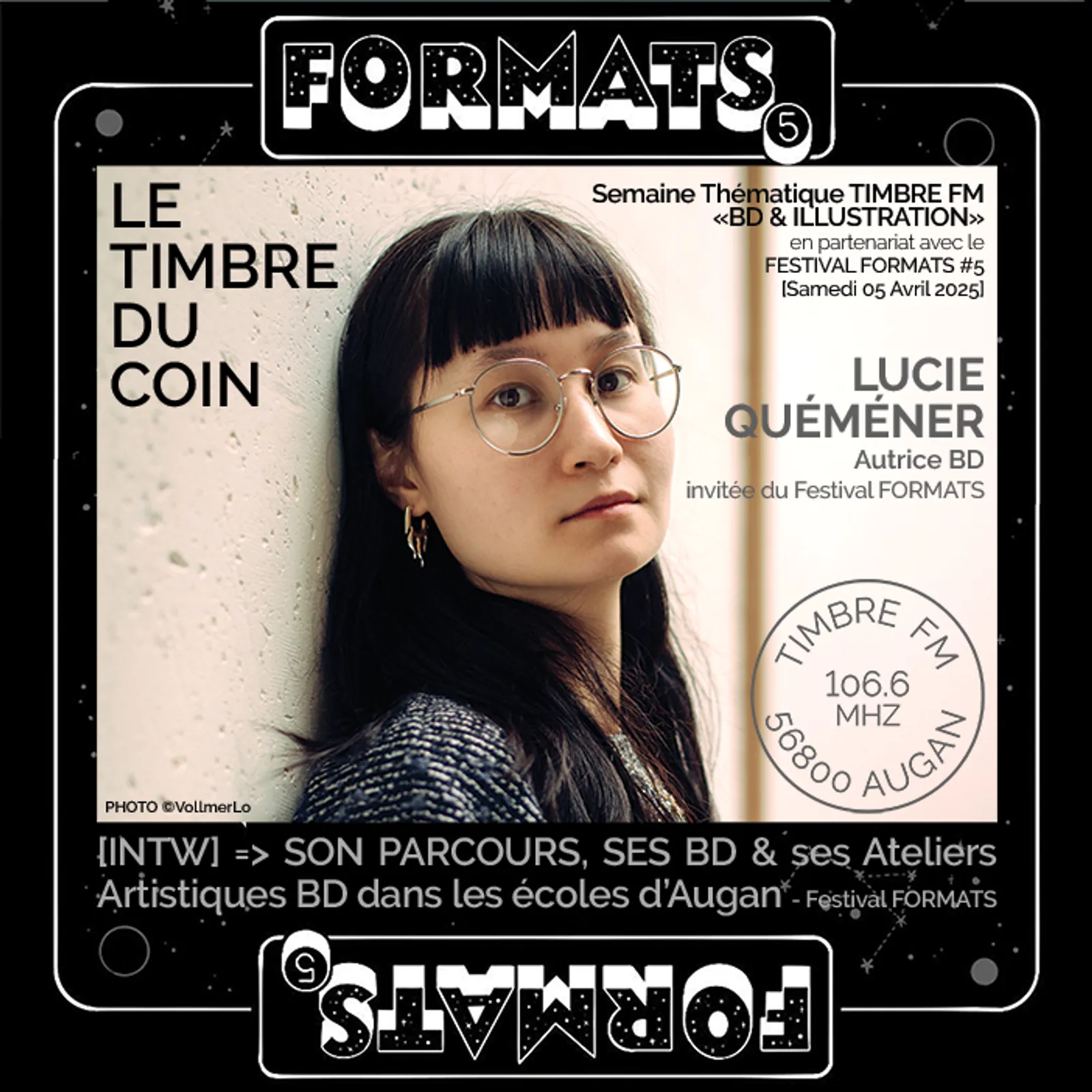 LE TIMBRE DU COIN 2025 => [INTW] LUCIE QUÉMÉNER : Autrice BD, invitée du FESTIVAL FORMATS #5 - SON PARCOURS, SES BD & ses Ateliers Artistiques BD dans les écoles d'AUGAN !