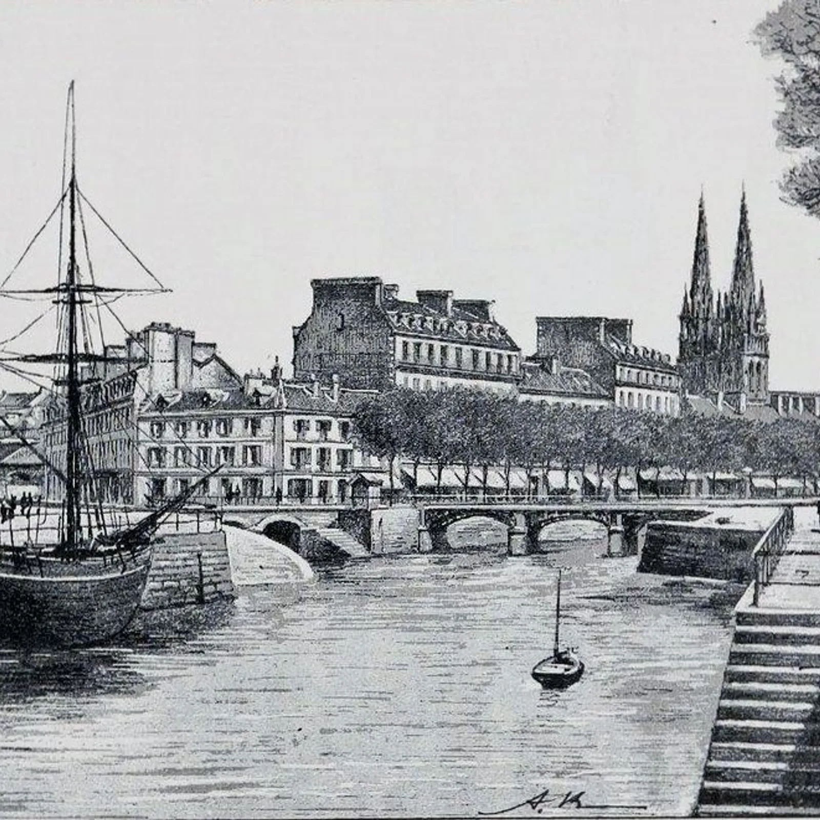 Les quais de l'Odet au début du 20e siècle