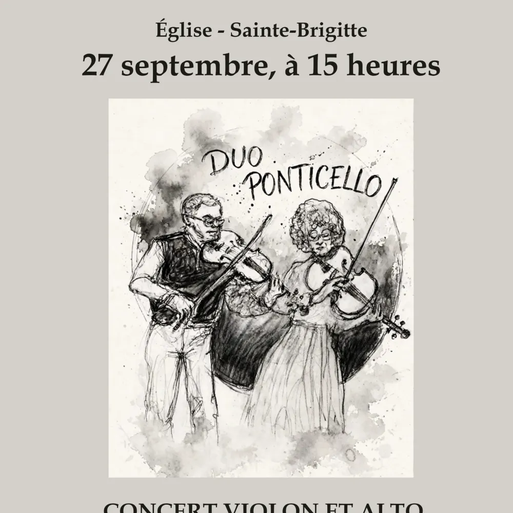 Carte blanche de Sainte-Brigitte : concert alto et violon, le duo Ponticello
