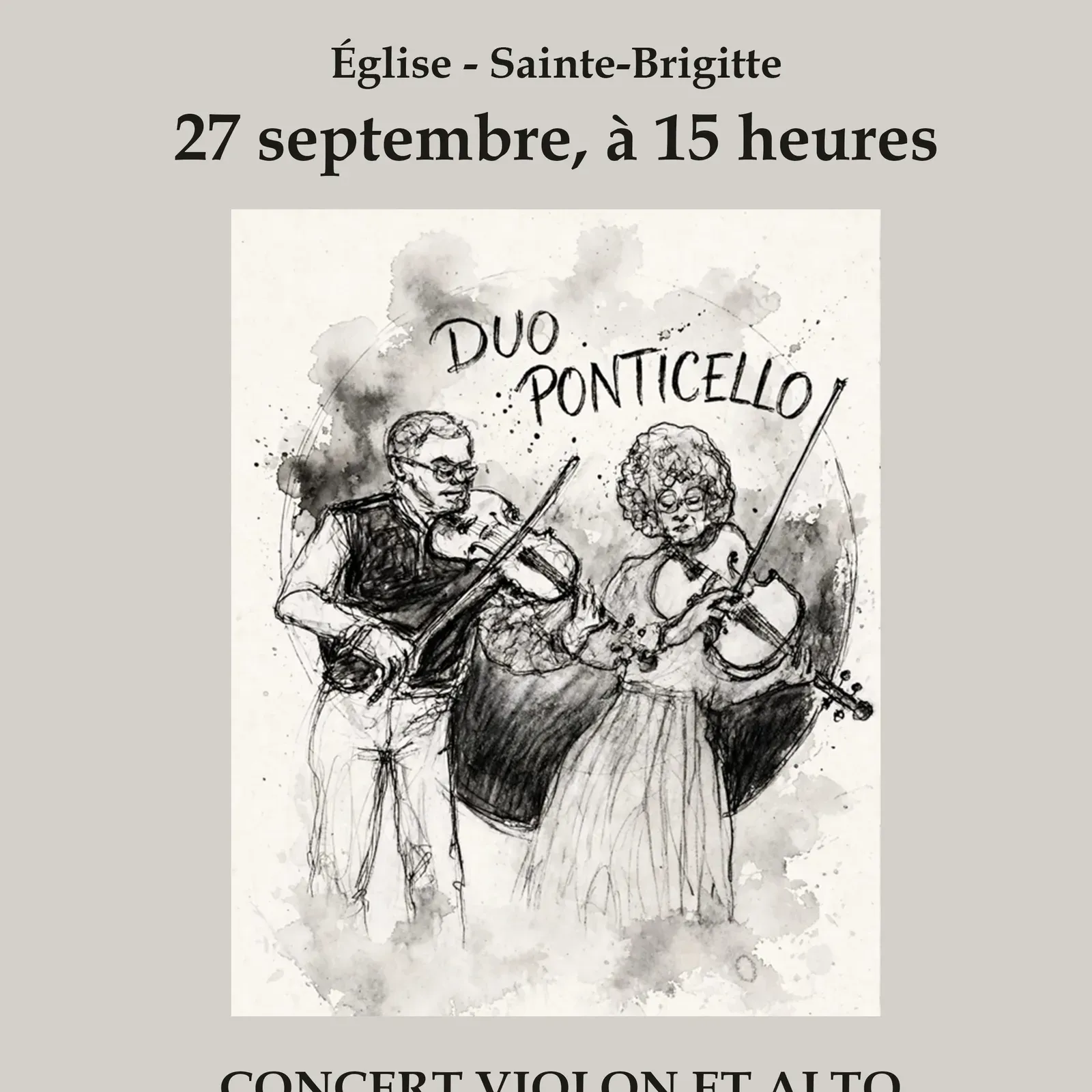 Carte blanche de Sainte-Brigitte : concert alto et violon, le duo Ponticello
