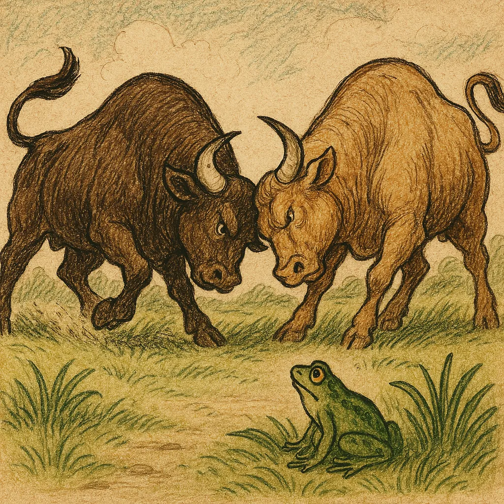 Les deux taureaux et une grenouille