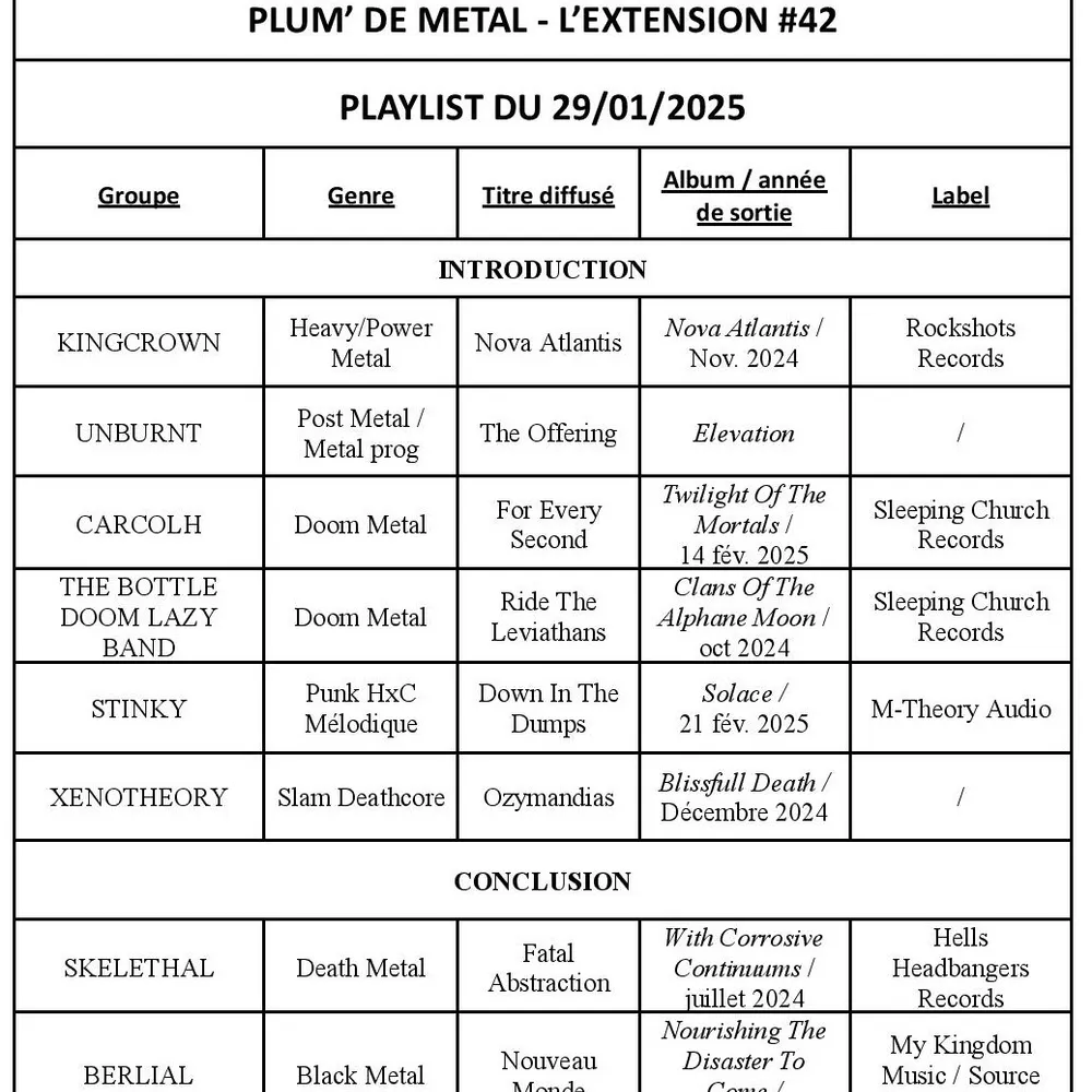 Plum' de Metal - L'Extension #42