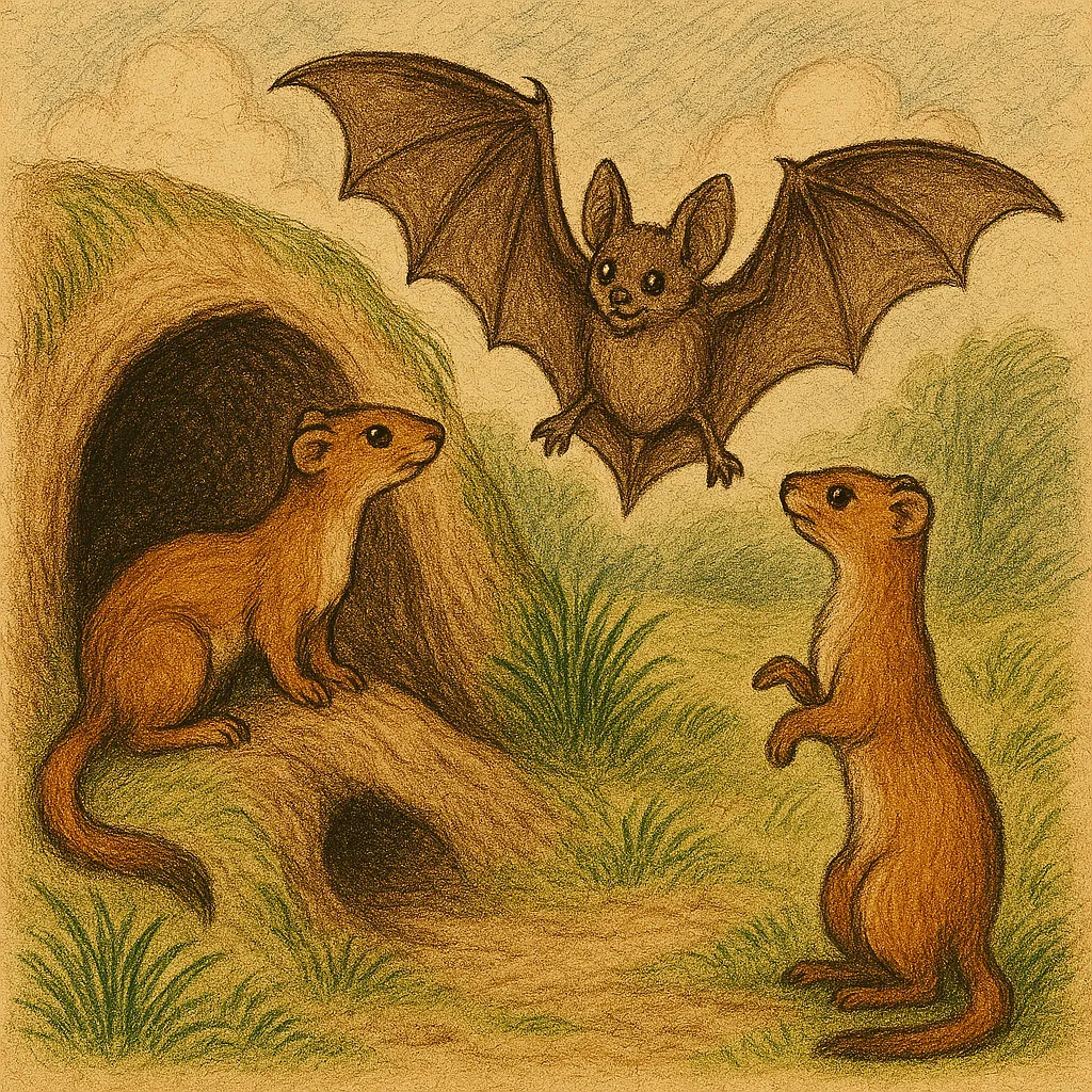 La chauve-souris et les deux belettes