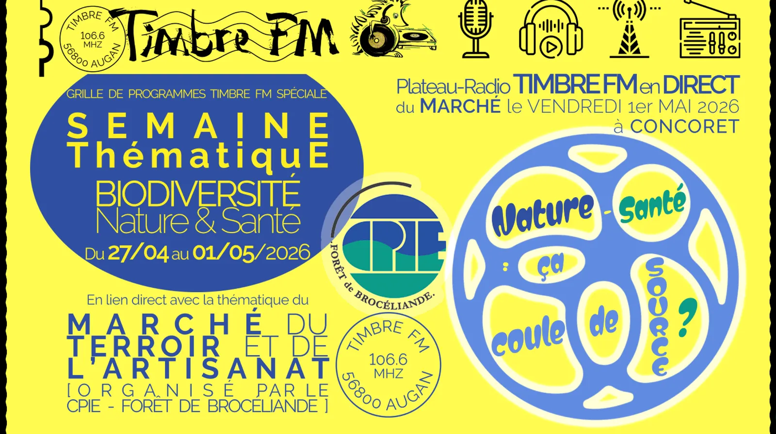 Du 27/04 au 01/05/2026 =>  SEMAINE THÉMATIQUE "Nature-Santé : ça coule de source ?"