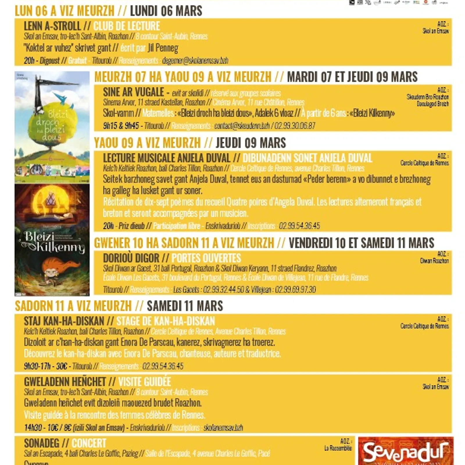 Tarzh an noz du mardi 28 février 2023