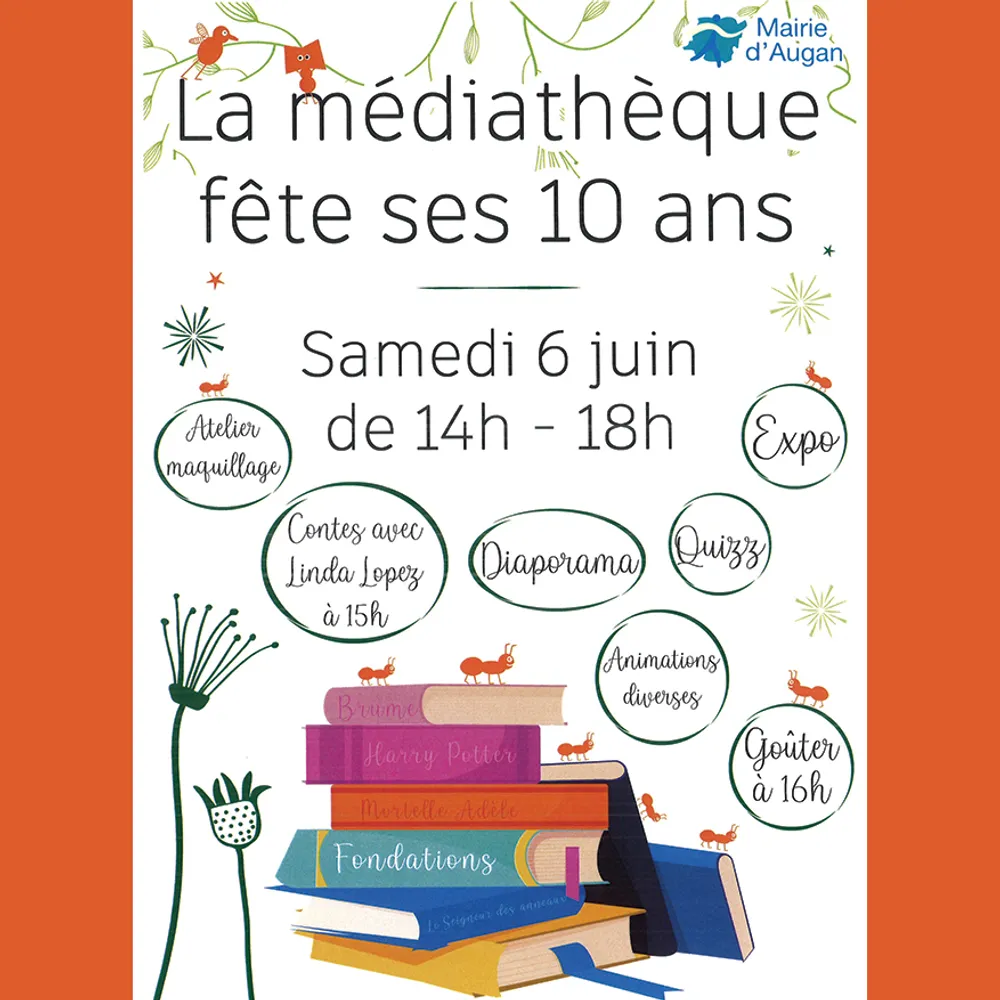 LE TIMBRE DU COIN 2026 => [INTW] La MÉDIATHÈQUE D'AUGAN FÊTE SES 10 ANS ! Samedi 06 Juin 2026