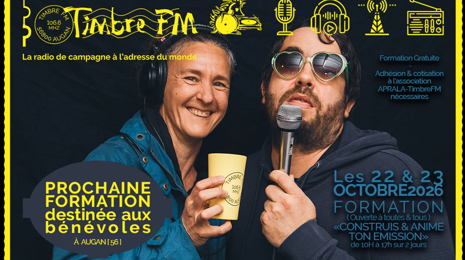 22 & 23/10/2026 => PROCHAINE FORMATION POUR LES BÉNÉVOLES : "CONSTRUIS & ANIME TON ÉMISSION"