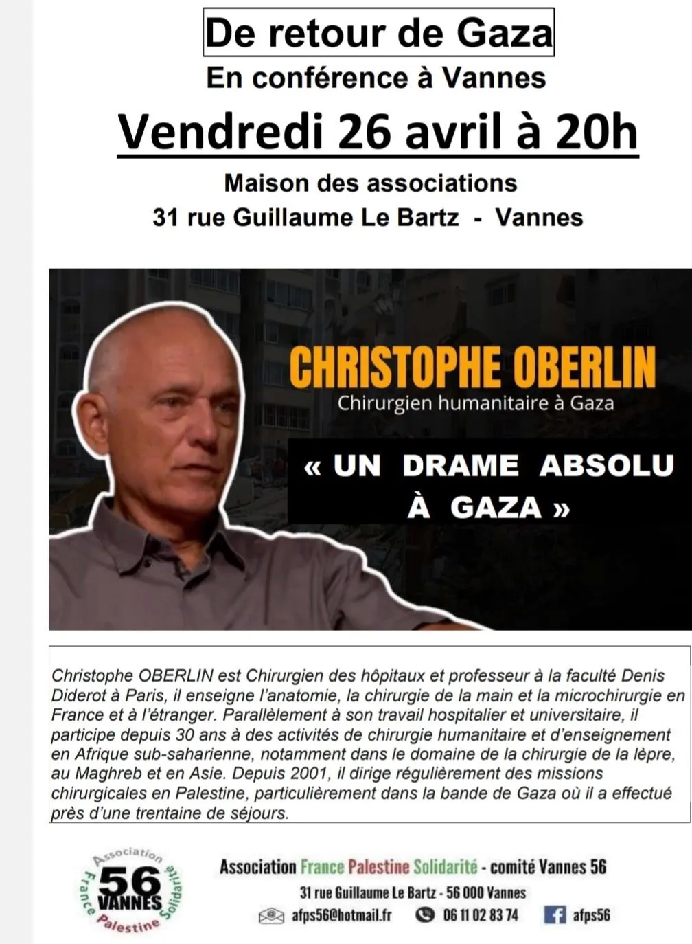 Christophe Oberlin, chirurgien humanitaire à Gaza