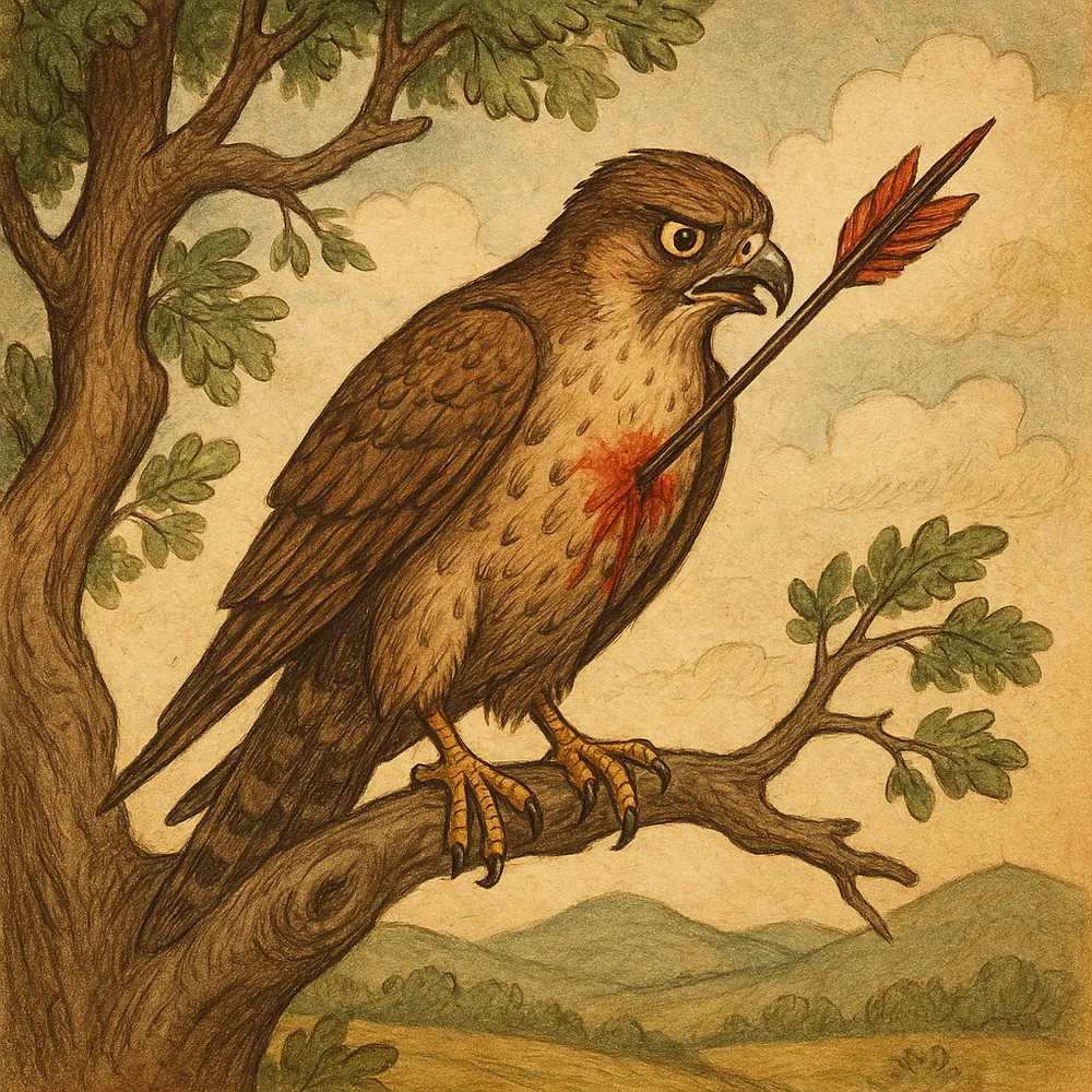 L’oiseau blessé d’une flèche