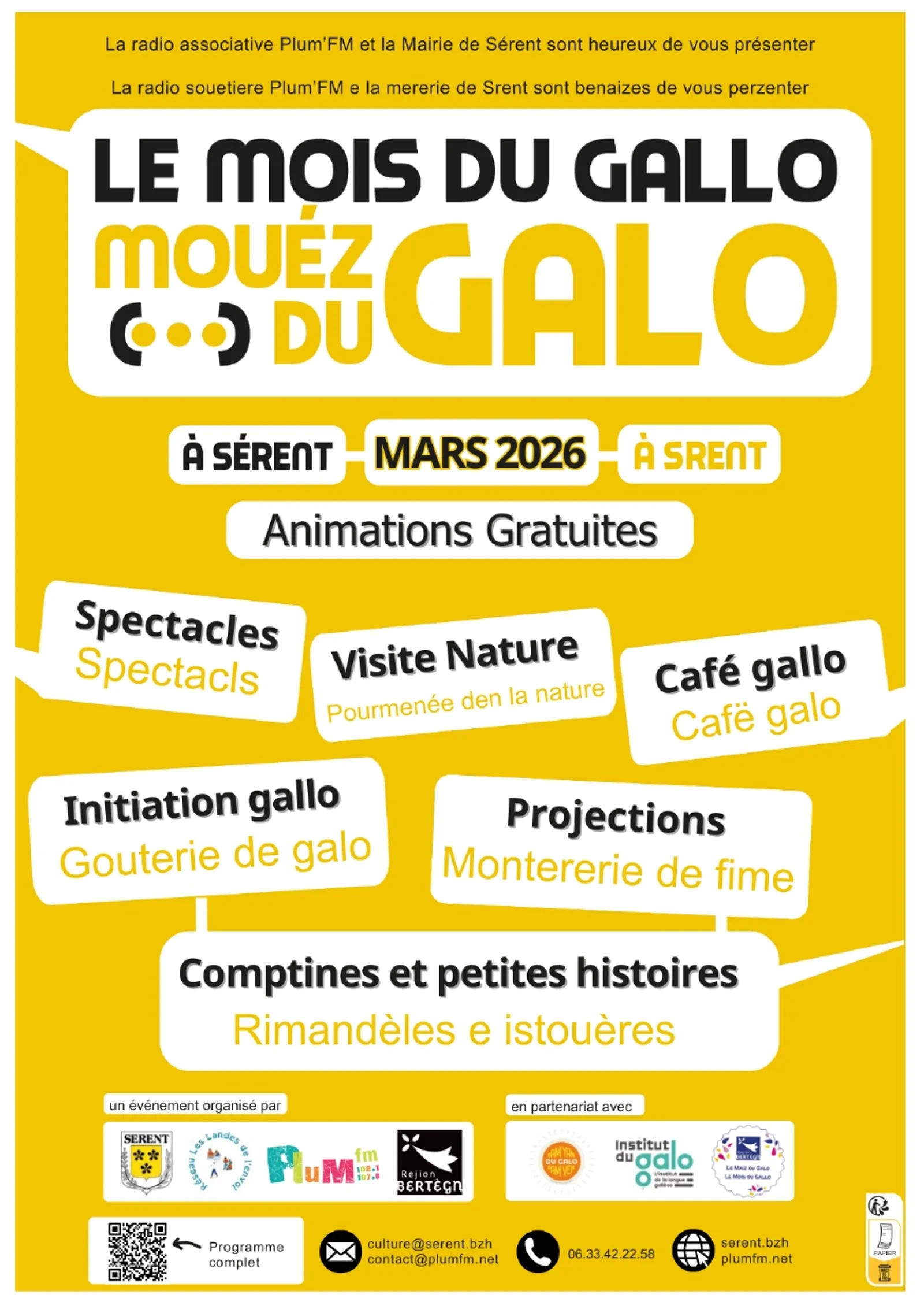 Le mois du Gallo, c'est tout le mois de Mars à Sérent ! 