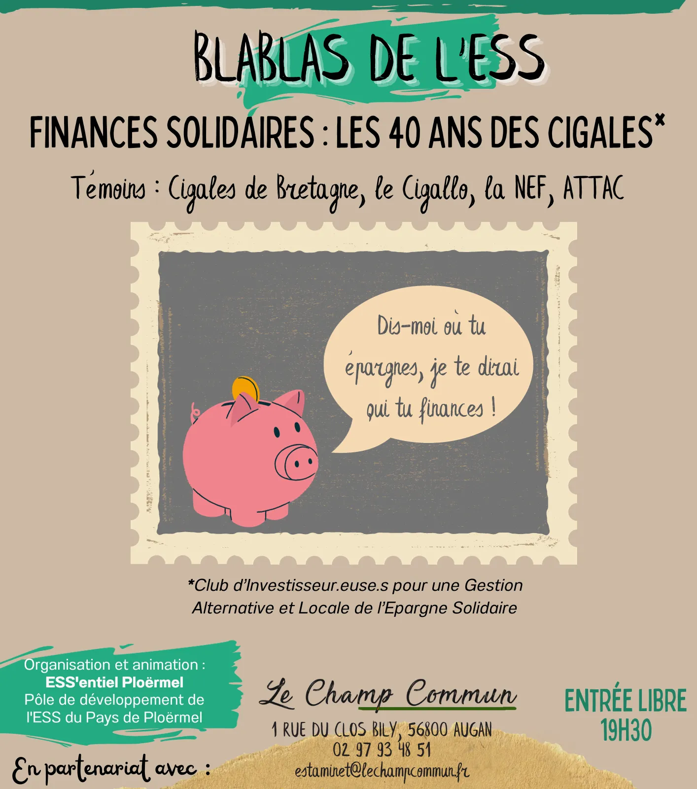 Finances solidaires : les 40 ans des CIGALES Oct 2023