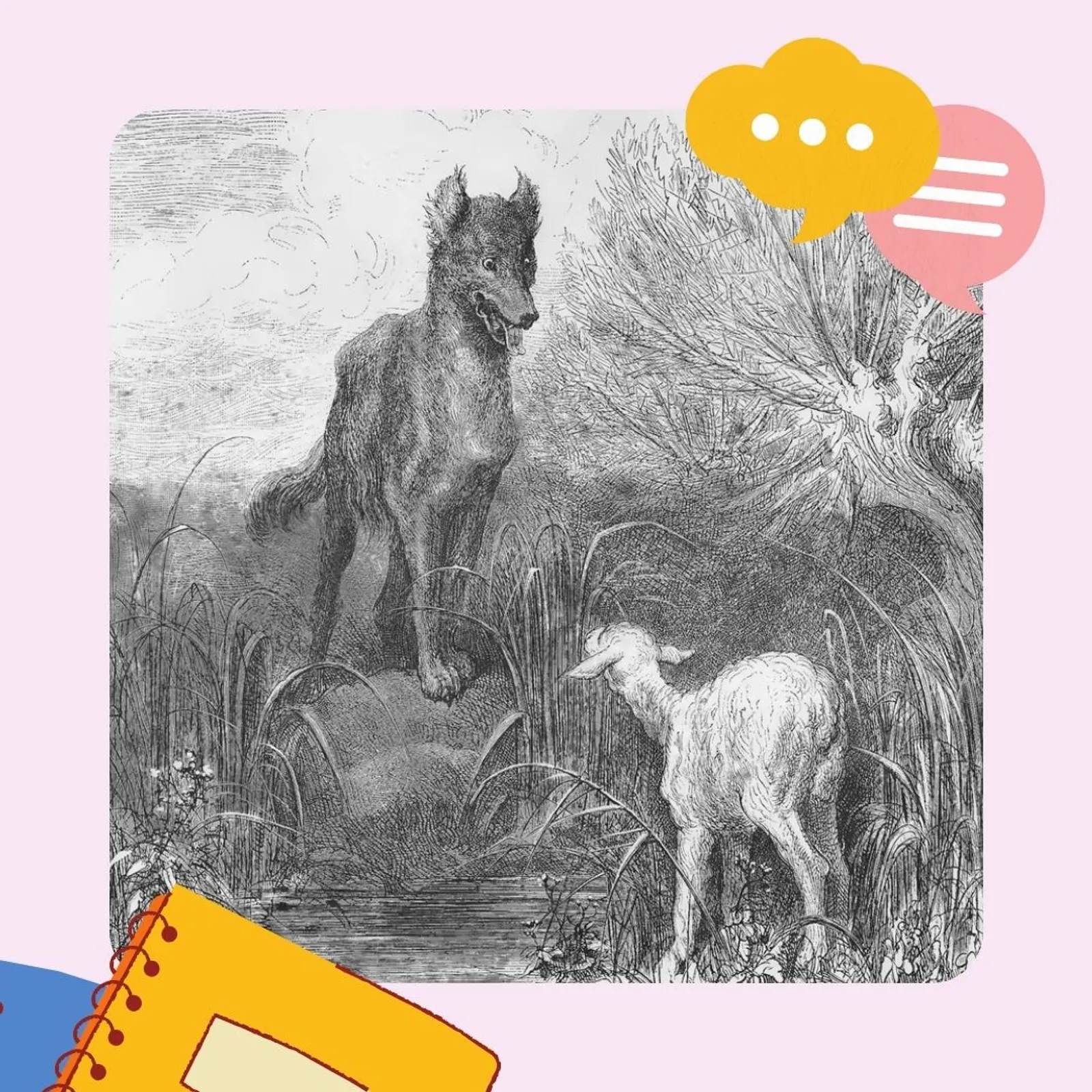 Fables en breton : Ar bleiz hag an dañvad