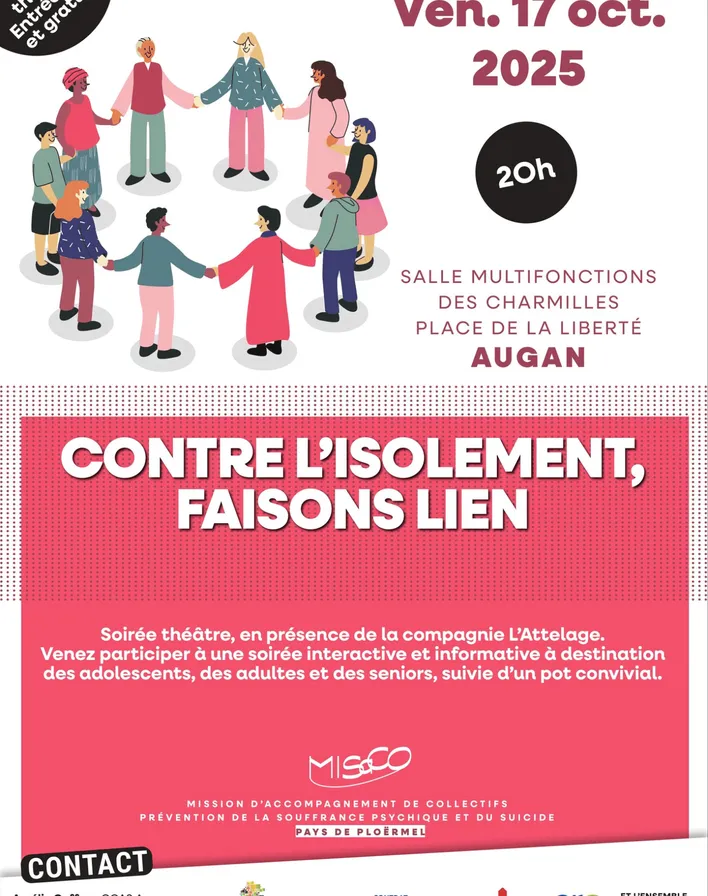 17/10/2025 => Soirée Théâtre-débat « Contre l’isolement, faisons le lien »