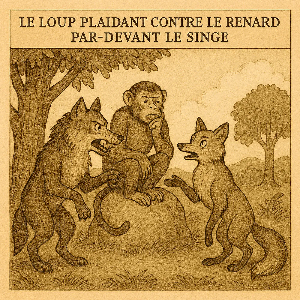 Le Loup plaidant contre le Renard par-devant le Singe