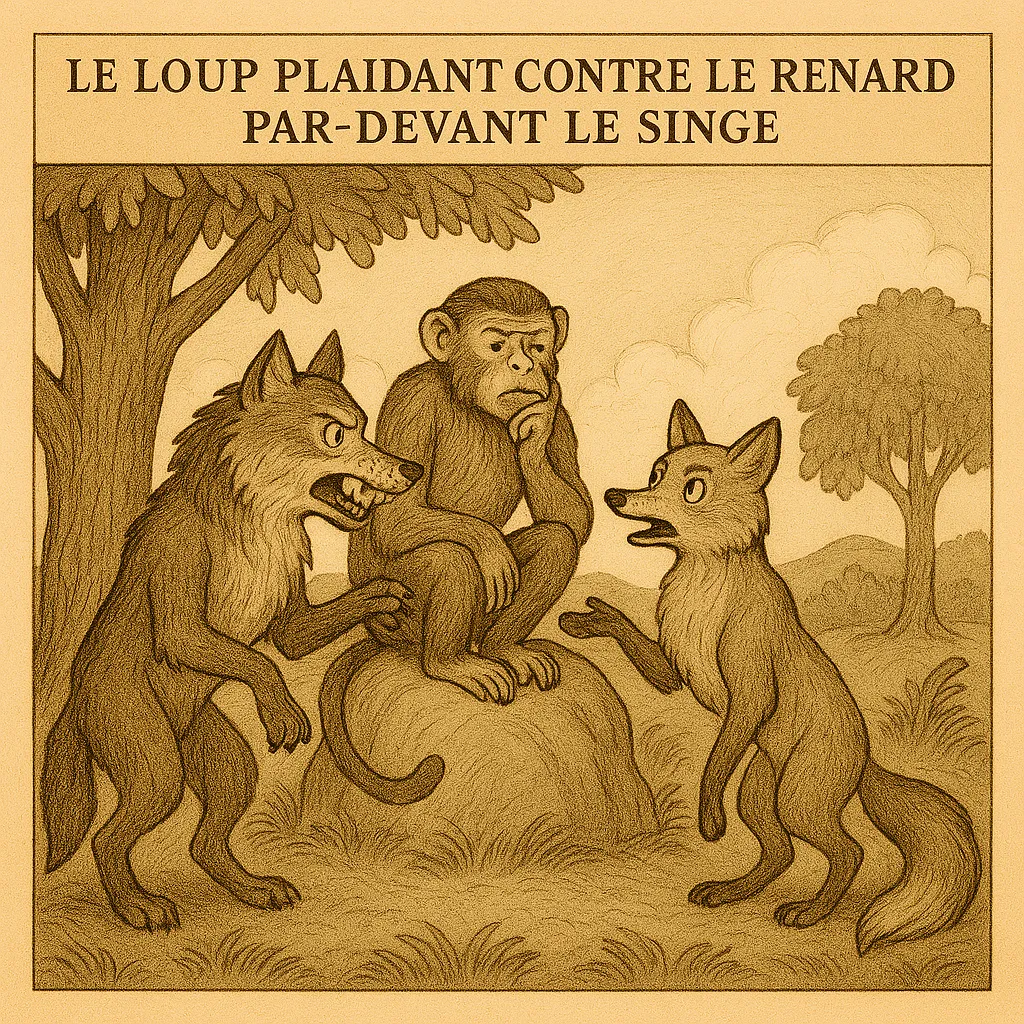 Le Loup plaidant contre le Renard par-devant le Singe